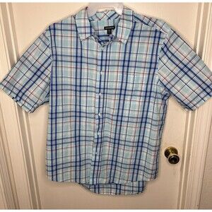 George Men’s Short Sleeve Shirt – Size XL (46-48)– Blue Green Plaid. Pre-owned.